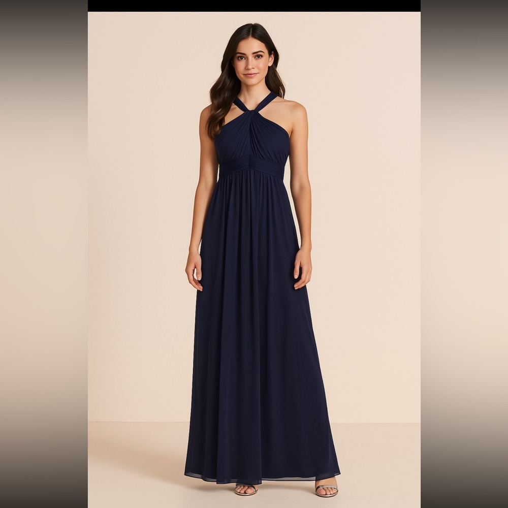 David's Bridal Navy Maxi Dress